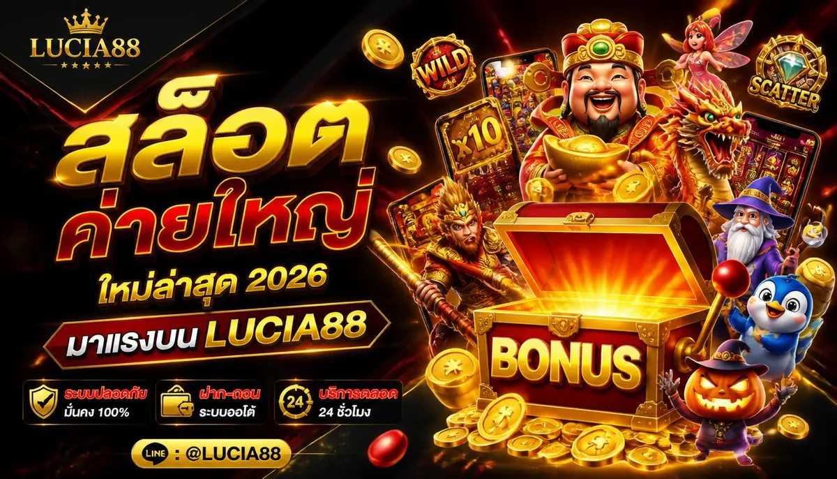 สล็อตค่ายใหญ่ใหม่ล่าสุด 2026 เล่นคุ้มบน lucia88